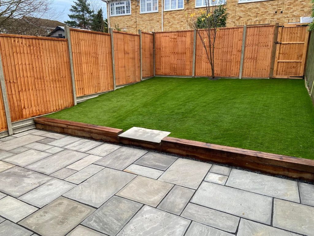 Clean patio area after restoration work